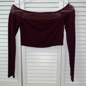 Maroon Crop Top